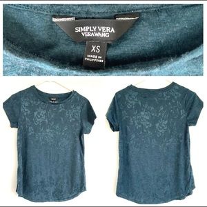 Vera Wang Teal Lace Overlay XS